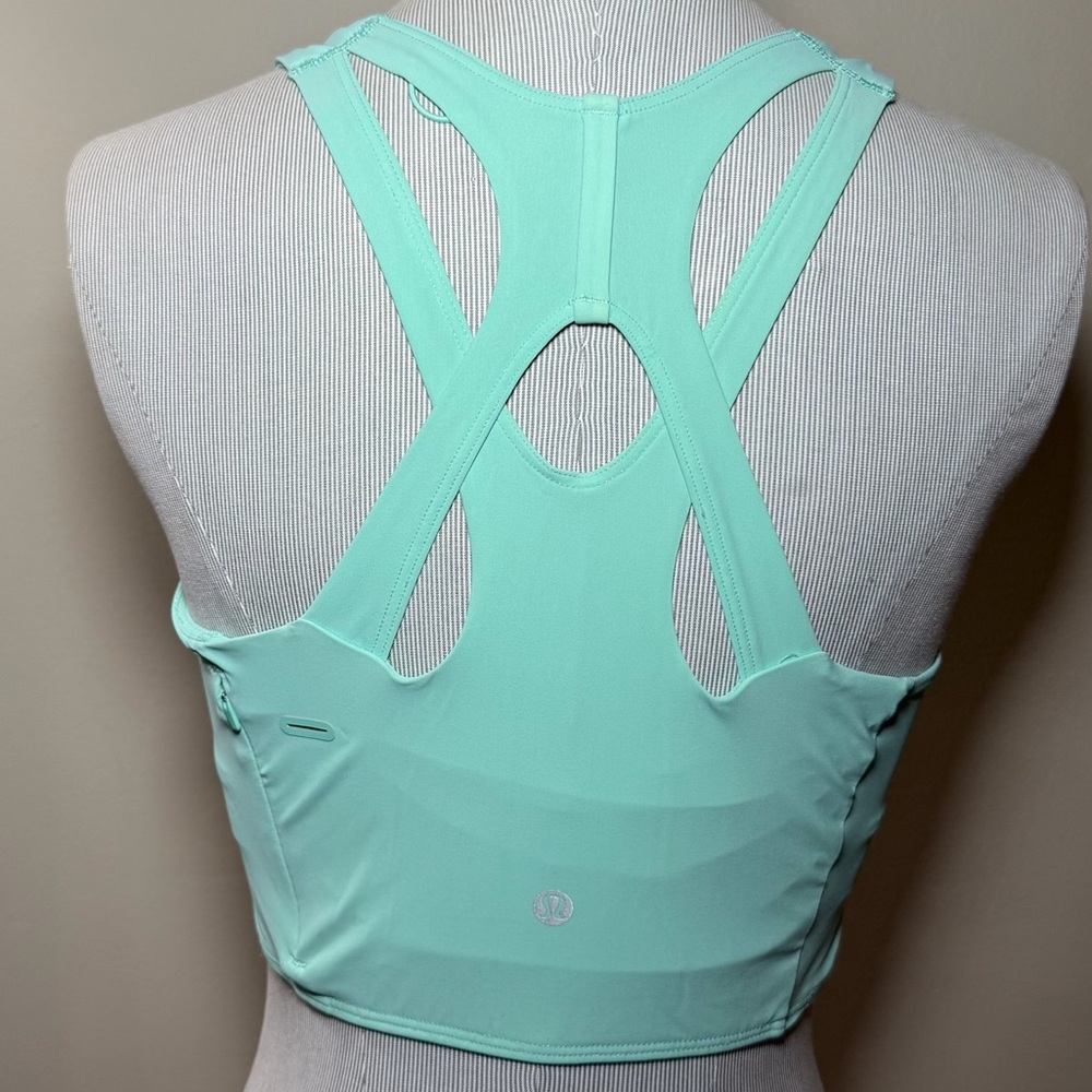 Lululemon Women's Mint Green Racerback Dual-layer Sports Bra Top Size 10